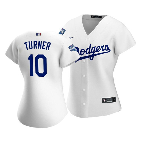 Dodgers Justin Turner #10 2020 World Series Champions White Home Women's Replica Jersey