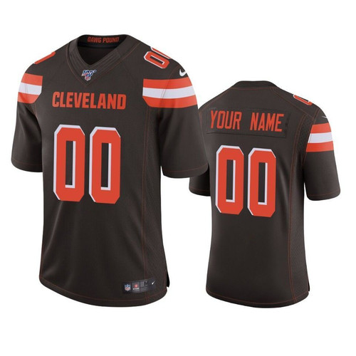 Men's Cleveland Browns #00 Custom Brown 2020 Draft Limited Jersey