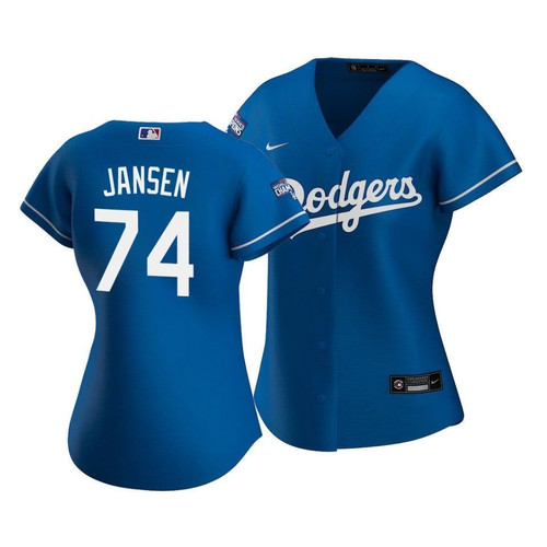 Dodgers Kenley Jansen #74 2020 World Series Champions Royal Alternate Women's Replica Jersey
