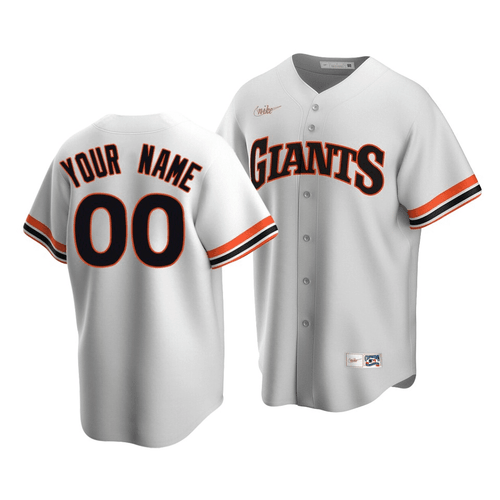Men's San Francisco Giants Custom #00 Cooperstown Collection White Home Jersey