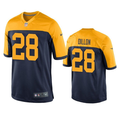 Green Bay Packers A.J. Dillon Navy 2020 NFL Draft Throwback Game Jersey