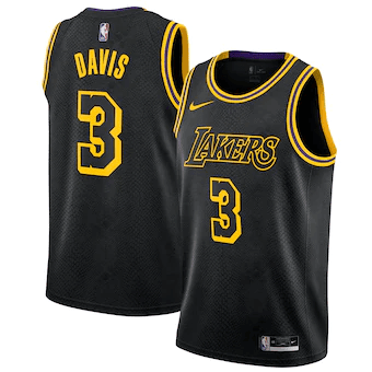 Los Angeles Lakers Classic Edition Swingman Jersey - Black - Anthony Davis - Youth