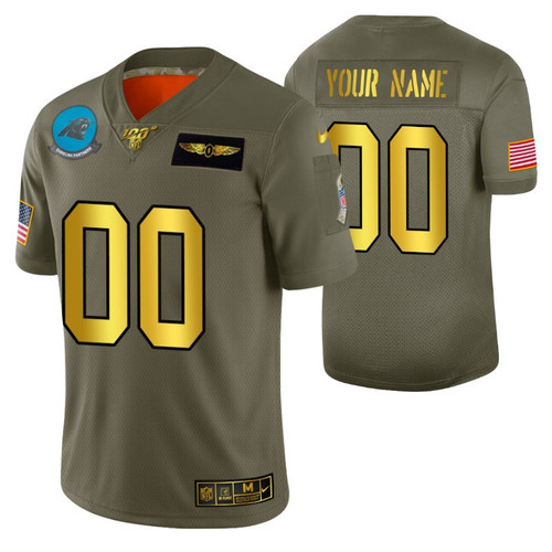 100th Season Carolina Panthers Custom Men's 2019 Salute to Service Jersey