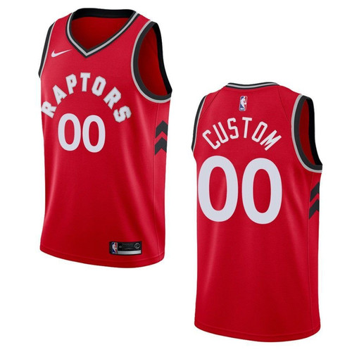 Men's Toronto Raptors #00 Custom Icon Swingman Jersey - Red , Basketball Jersey