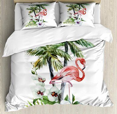 Flamingo Custom Printed Bedding Set Duvet Cover , Comforter Set