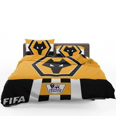 Wolverhampton Wanderers Fc Premier League Football Bedding Set , Comforter Set