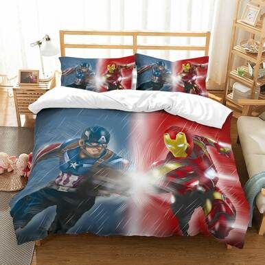 3D Customize Captain America Vs Iron Man  Bedding Set Duvet Cover Set Bedroom Set Bedlinen , Comforter Set