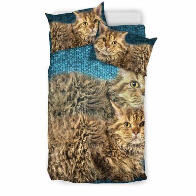 Amazing Selkirk Rex Cat Print Bedding Set , Comforter Set