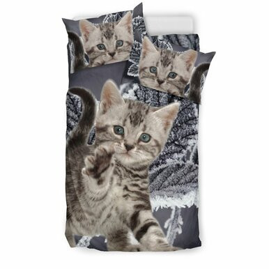 American Bobtail Cat Print Bedding Set , Comforter Set