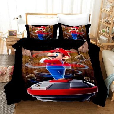 Super Smash Bros. Ultimate Mario #29 Duvet Cover Quilt Cover Pillowcase Bedding Set Bed Linen Home Bedroom Decor , Comforter Set