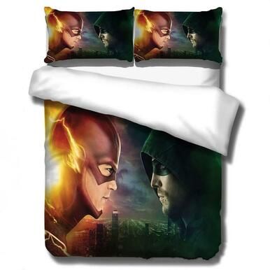 The Flash Barry Allen Arrow Oliver Queen #12 Duvet Cover Quilt Cover Pillowcase Bedding Set Bed Linen Home Decor , Comforter Set