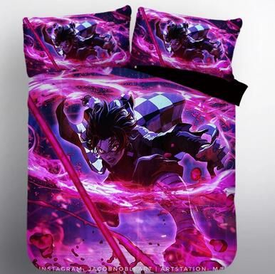Demon Slayer Kimetsu No Yaiba Kamado Tanjirou #7 Duvet Cover Quilt Cover Pillowcase Bedding Set Bed Linen , Comforter Set