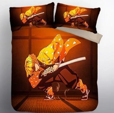 Demon Slayer Kimetsu No Yaiba Agatsuma Zenitsu #10 Duvet Cover Quilt Cover Pillowcase Bedding Set Bed Linen , Comforter Set