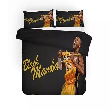 Basketball Lakers Kobe Bryant Black Mamba Basketball #25 Duvet Cover Quilt Cover Pillowcase Bedding Set Bed Linen Home Bedroom Decor , Comforter Set