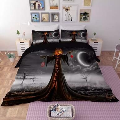Halloween Horro Pumpkin Ghost #4 Duvet Cover Quilt Cover Pillowcase Bedding Set Bed Linen , Comforter Set