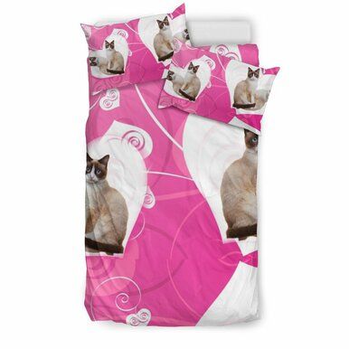 Snowshoe Cat Print Bedding Set , Comforter Set