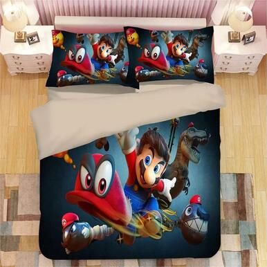 Super Mario Bros #7 Duvet Cover Quilt Cover Pillowcase Bedding Set Bed Linen , Comforter Set