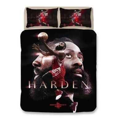 Basketball Houston Rockets James Harden 13 Basketball #7 Duvet Cover Quilt Cover Pillowcase Bedding Set Bed Linen Home Bedroom Decor , Comforter Set