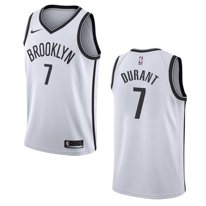 Men's Brooklyn Nets #7 Kevin Durant Association Swingman Jersey - White , Basketball Jersey