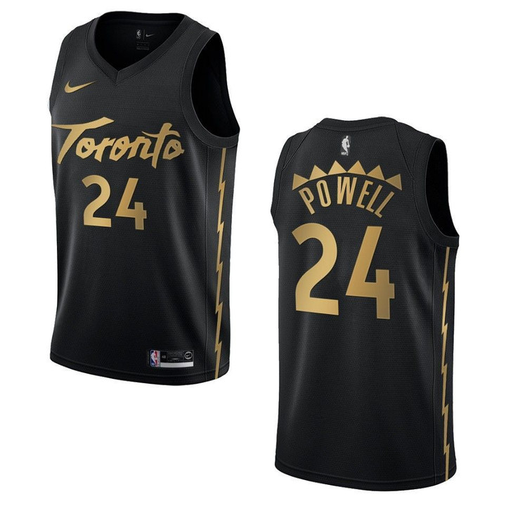 2019-20 Men's Toronto Raptors #24 Norman Powell City Edition Swingman Jersey - Black , Basketball Jersey
