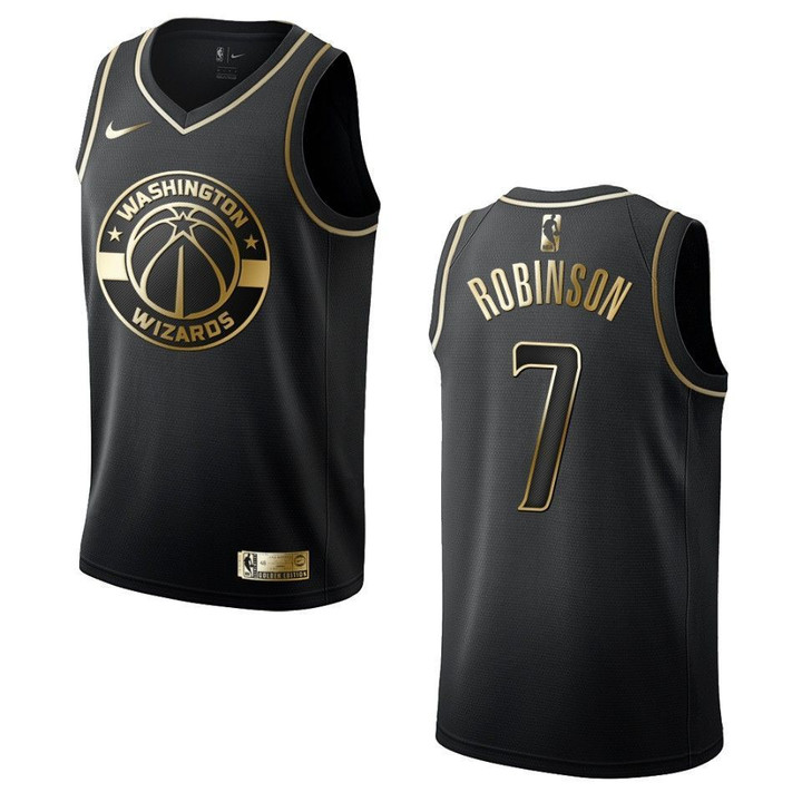 Men's Washington Wizards #7 Devin Robinson Golden Edition Jersey - Black , Basketball Jersey
