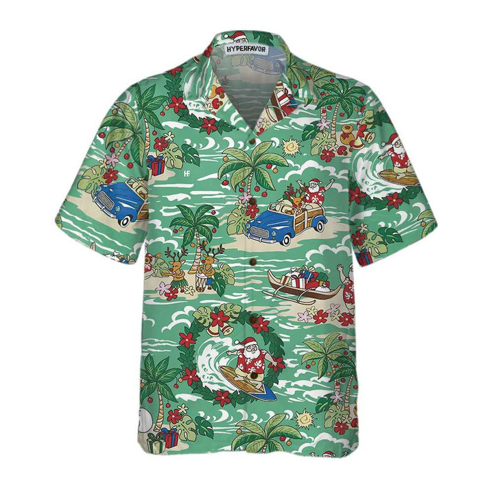 Santa In Hawaii Hawaiian Shirt, Funny Santa Claus Shirt, Best Gift For Christmas
