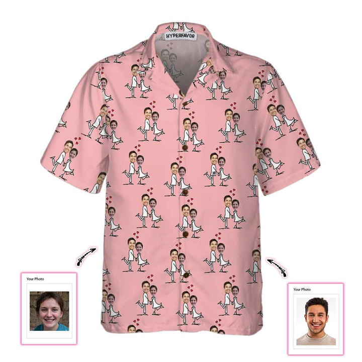 Valentine Couple Custom Hawaiian Shirt, Valentine Day Shirt For Couples, Personalized Valentine Gift