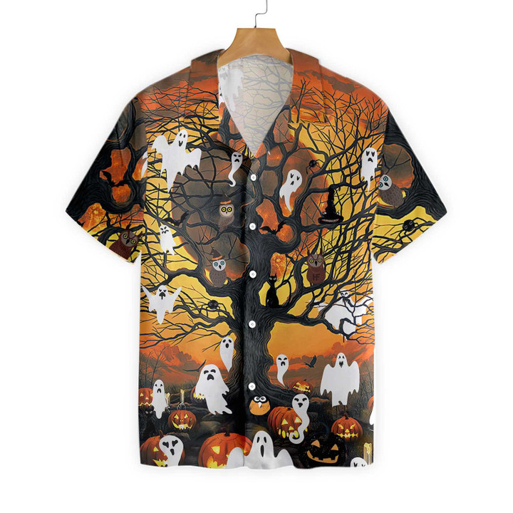 Night Of Pumpkin & Ghost Hawaiian Shirt