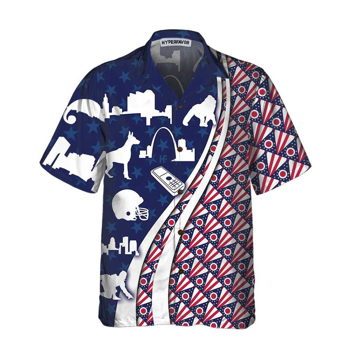 Ohio Flag Pattern Ohio State Hawaiian Shirt, Ohio State Shirt For Men And Women, Proud Ohio Gift Idea