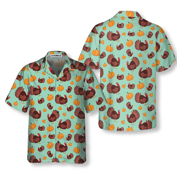 Turkey And Pumpkin For Thanksgiving Holiday Hawaiian Shirt, Unique Gift For Thanksgiving Day