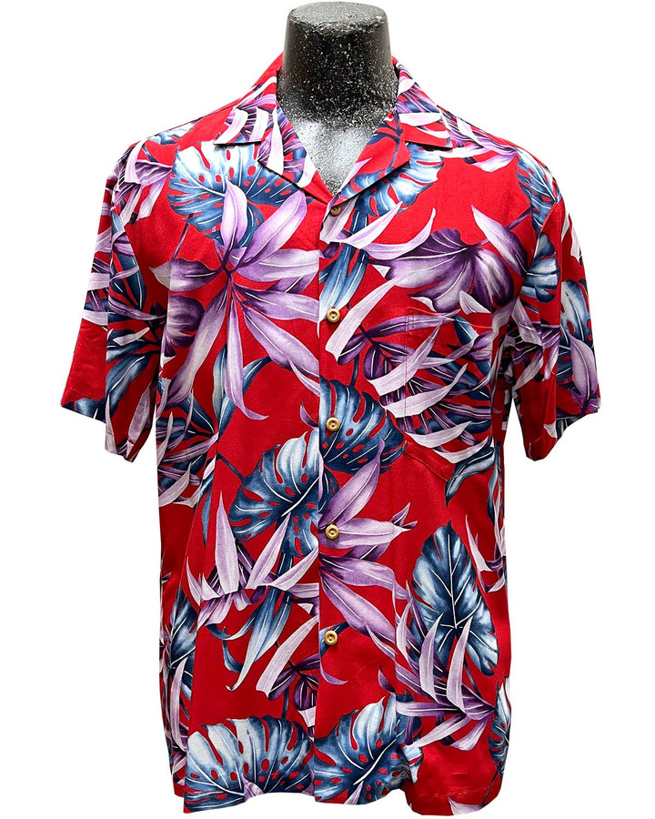 Island Rainforest Red Hawaiian Shirt