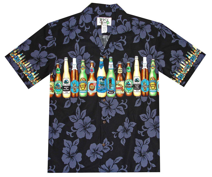 Beer Man Black Hawaiian Shirt