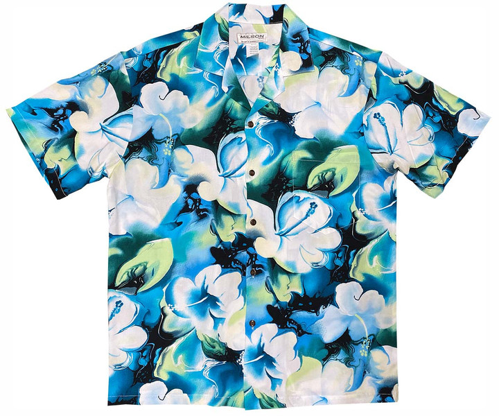 Water Flower Blue Hawaiian Shirt