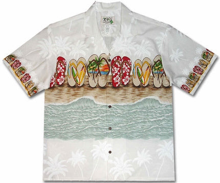 Flip Flop Fetish White Hawaiian Shirt