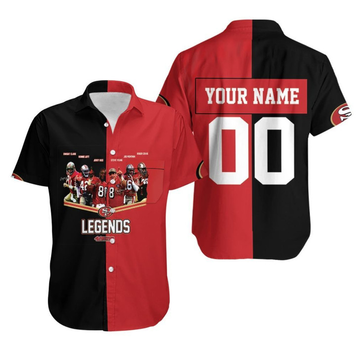 San Francisco 49ers Legends Signed 3d Personalized Hawaiian Shirt