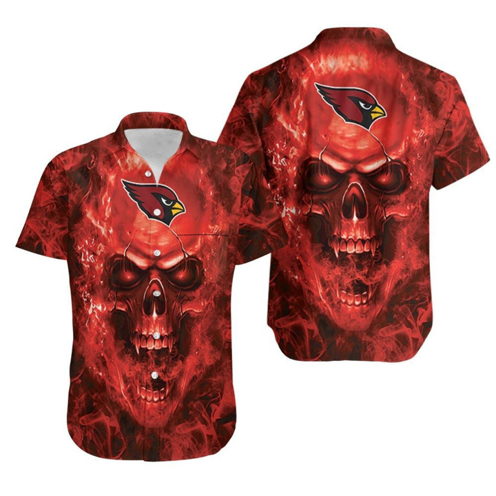 Arizona Cardinals Nfl Fan Skull Hawaiian Shirt
