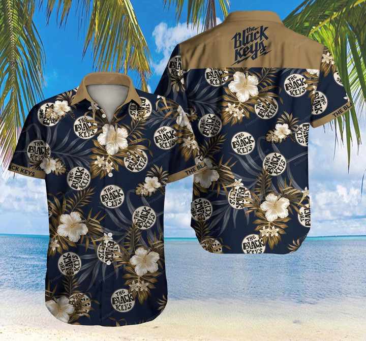 Tlmus-the Black Keys Hawaii Shirt Summer Button Up Shirt For Men Beach Wear Short Sleeve Hawaii Shirt