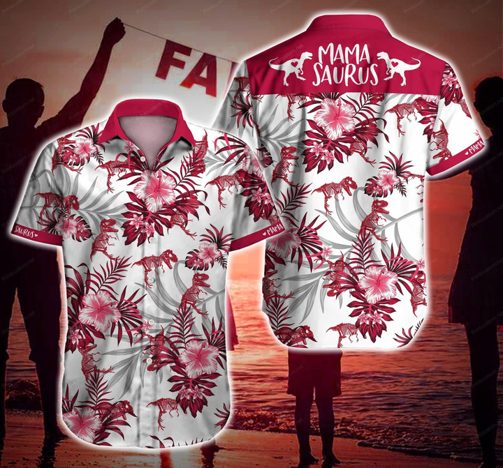Tlab Mamasaurus Hawaii Shirt Ver 2 Summer Button Up Shirt For Men Beach Wear Short Sleeve Hawaii Shirt