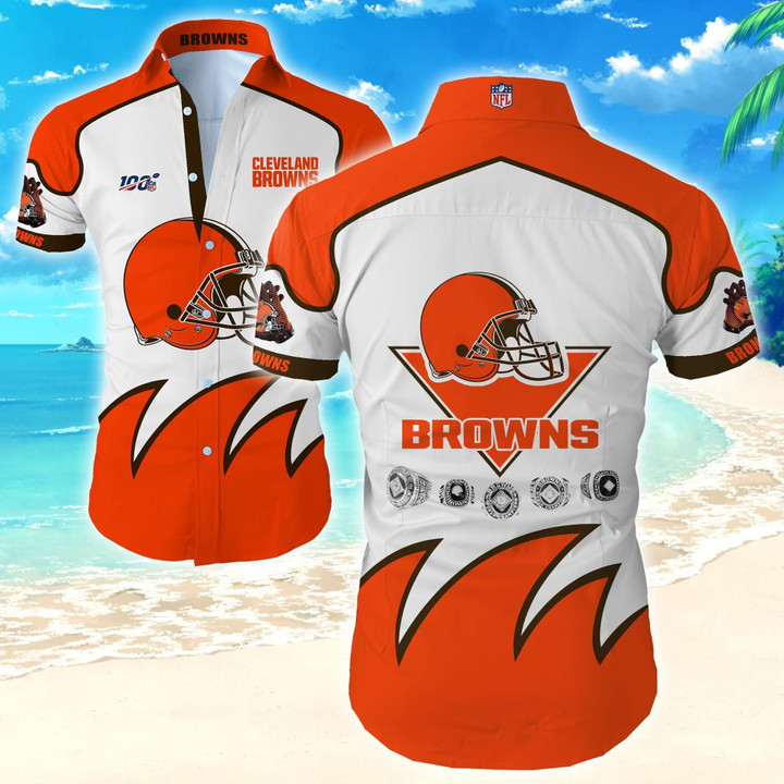 Nfl Cleveland Browns Hawaiian Shirt Tropical Shirt Mens Summer Button Up Shirt For Men Beach Wear Short Sleeve Hawaii Shirt
