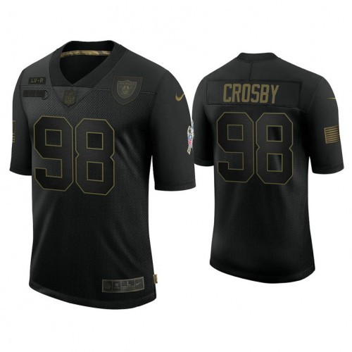 Men's Las Vegas Raiders #98 Maxx Crosby Black 2020 Salute To Service Limited Jersey