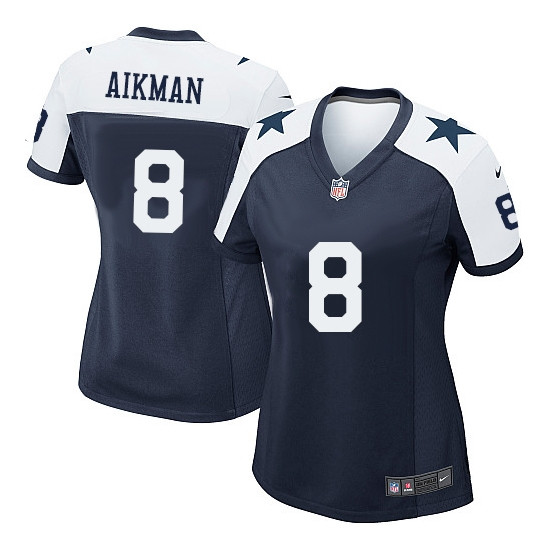 Women's Dallas Cowboys Troy Aikman #8 Navy Alternate Jersey