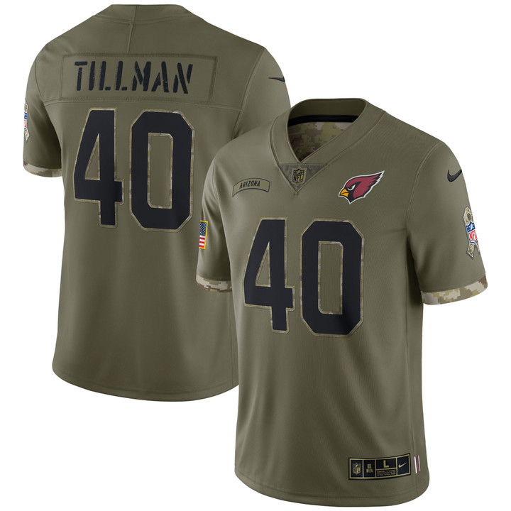 Men’s Arizona Cardinals Pat Tillman Olive 2022 Salute To Service Retired Player Limited Jersey