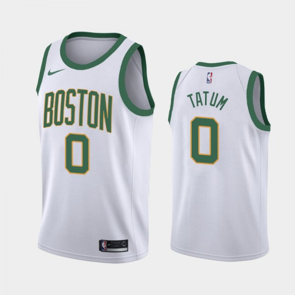 Men's Jayson Tatum #0 White Boston Celtics 2018-19 City Jerseys