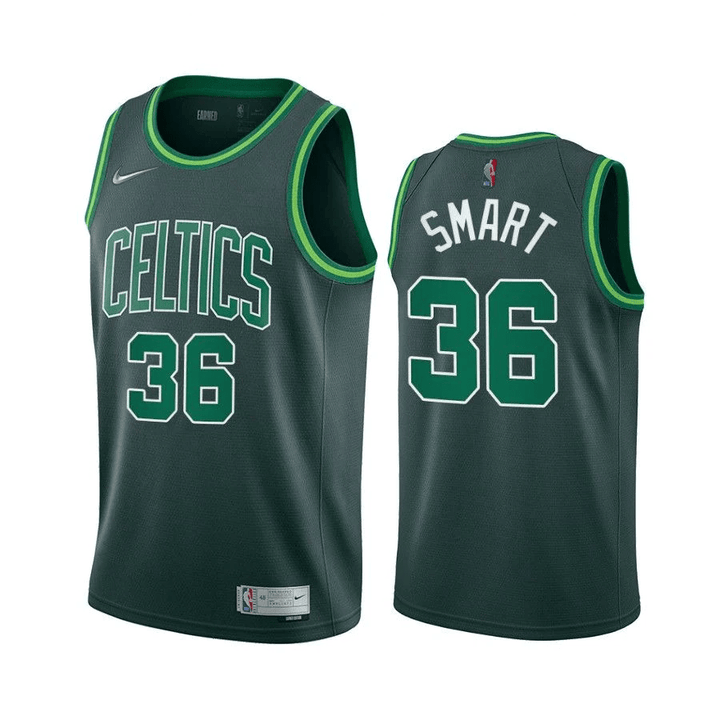 Celtics Marcus Smart 2020-21 Earned Edition Green Jersey