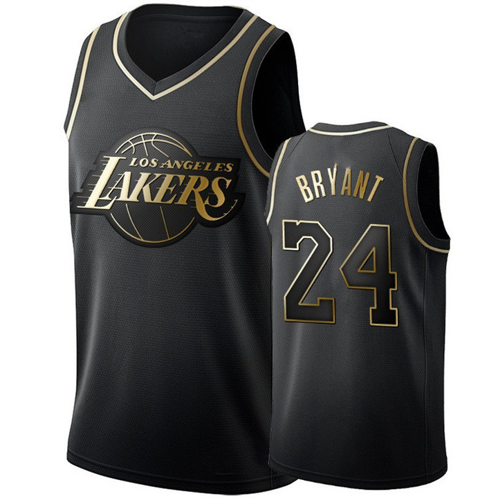 Nba Los Angeles Lakers Kobe Bryant Jersey No.24 Basketball Sport Jersey-black Gold Collector's Edition