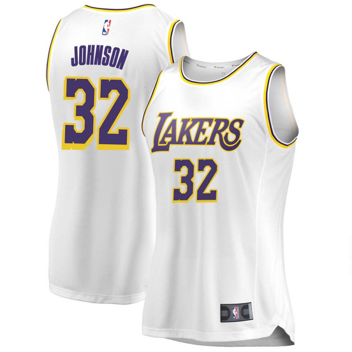 Swingman White Magic Johnson Women's Los Angeles Lakers Branded 2018/19 Jersey - Association Edition