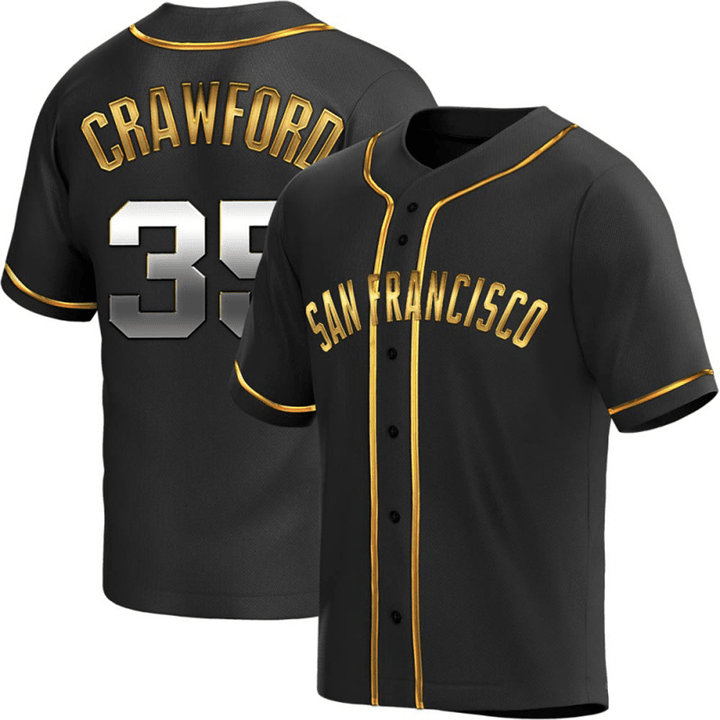 Brandon Crawford Men's San Francisco Giants Alternate Jersey Black Golden