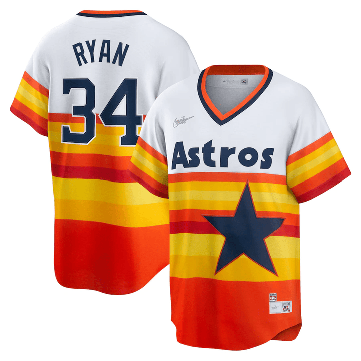 Men's Houston Astros Nolan Ryan White Home Cooperstown Collection Player Jersey