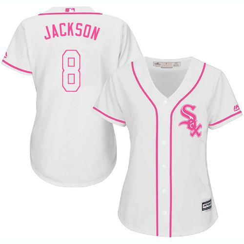 Women's Bo Jackson Chicago White Sox White Pink Fashion Stitched Baseball Jersey