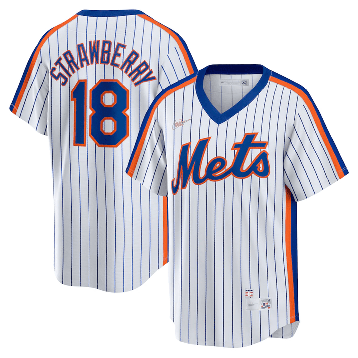 Men's New York Mets Darryl Strawberry White Home Cooperstown Collection Player Jersey